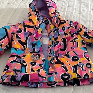 Obermeyer Kids Puffer Jacket - Pink and Orange